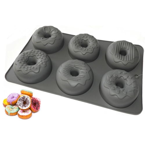 FORMA SILIKONOWA donut foremki NA BABECZKI DO OPONEK pączki z dziurką 6szt